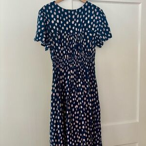 Mister Zimi Teal and Blush Polka Dot Dress